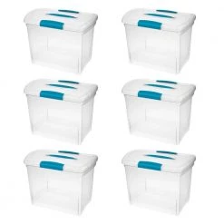 6.5-Gal. Large Nesting ShowOffs File Box with Latches in Clear (6-Pack) by Sterilite