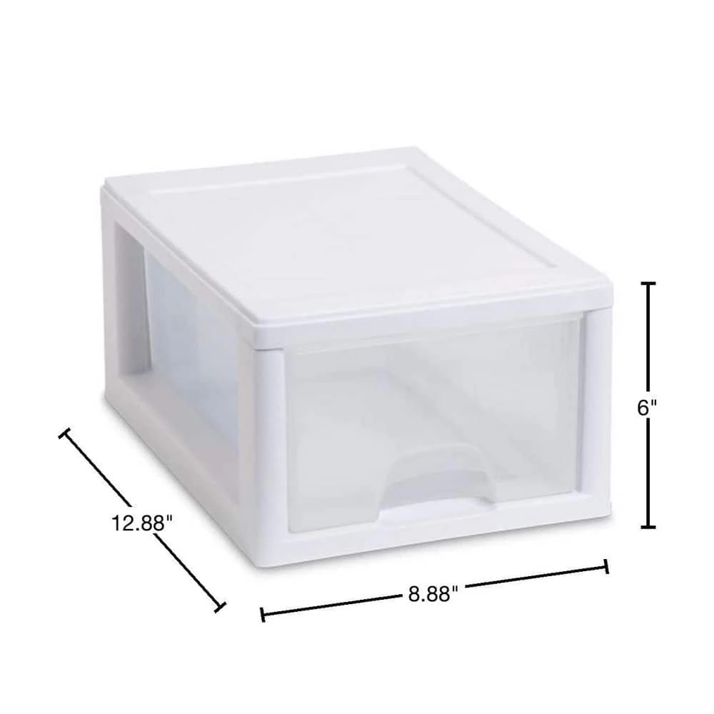 Small Box 6 qt. Modular Stacking Storage Drawer Container Closet (6-Pack) by Sterilite 4 Small Box 6 qt. Modular Stacking Storage Drawer Container Closet (6-Pack) by Sterilite - Image 2