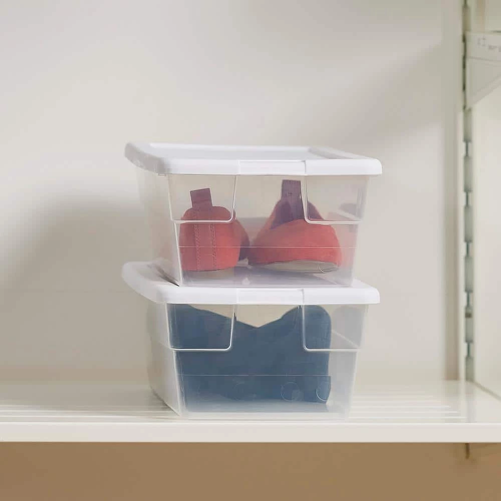 6 Qt. Clear Stacking Closet Storage Bin Container with Lid (60-Pack) by Sterilite 8 6 Qt. Clear Stacking Closet Storage Bin Container with Lid (60-Pack) by Sterilite - Image 6