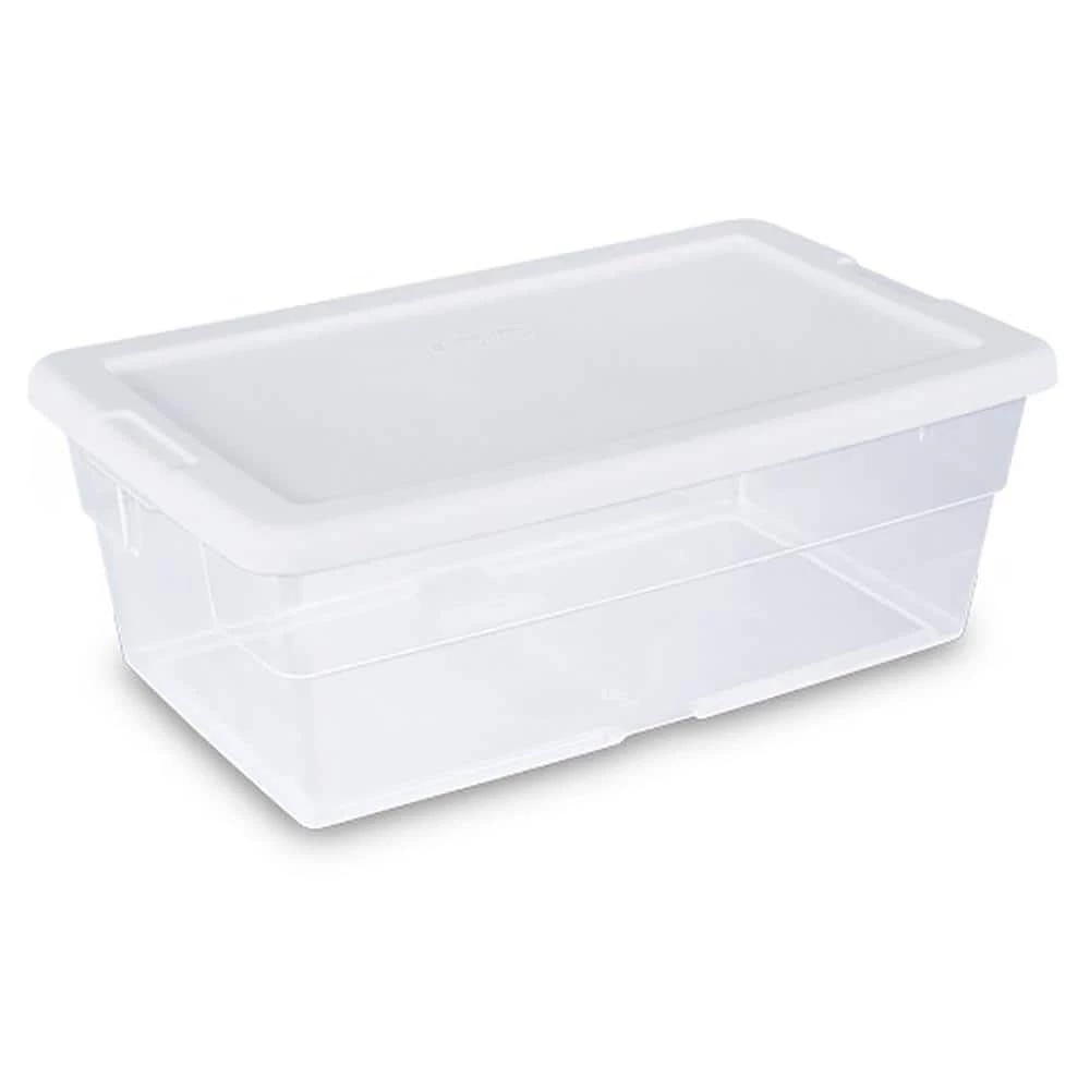6 Qt. Clear Stacking Closet Storage Bin Container with Lid (60-Pack) by Sterilite 5 6 Qt. Clear Stacking Closet Storage Bin Container with Lid (60-Pack) by Sterilite - Image 3