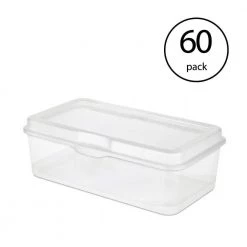 Plastic FlipTop Latching Storage Box Container, Clear (60-Pack) by Sterilite