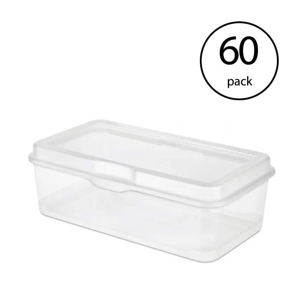 Plastic FlipTop Latching Storage Box Container, Clear (60-Pack) by Sterilite 3 Plastic FlipTop Latching Storage Box Container, Clear (60-Pack) by Sterilite