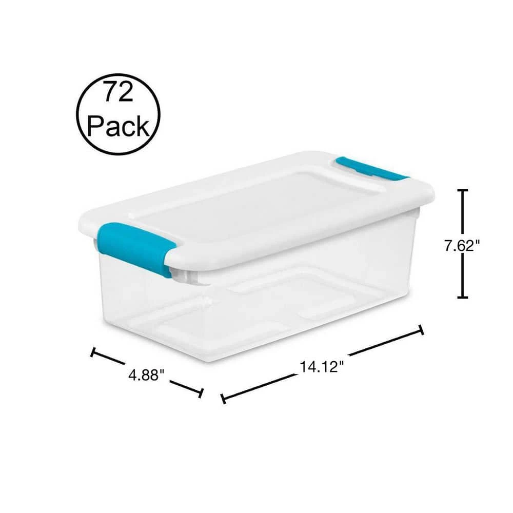 6-Qt. Clear & Blue Stackable Latching Storage Container (72 Pack) by Sterilite 4 6-Qt. Clear & Blue Stackable Latching Storage Container (72 Pack) by Sterilite - Image 2