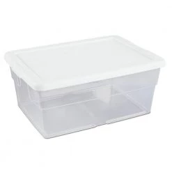 16-Qt. Clear Stacking Closet Storage Box Container Tub (72-Pack) by Sterilite -Cheap Sterilite Store clear sterilite storage bins 72 x 16448012 c3 1000