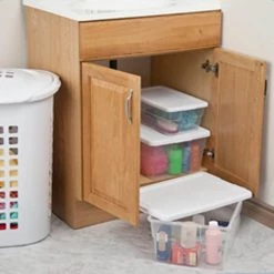 16-Qt. Clear Stacking Closet Storage Box Container Tub (72-Pack) by Sterilite -Cheap Sterilite Store clear sterilite storage bins 72 x 16448012 fa 1000