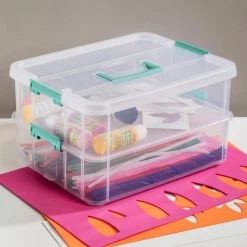 Convenient Home 15.5 qt. 2-Tier Layer Stack Carry Storage Box in Clear (8-Pack) by Sterilite 12 Convenient Home 15.5 qt. 2-Tier Layer Stack Carry Storage Box in Clear (8-Pack) by Sterilite -Cheap Sterilite Store clear sterilite storage bins 8 x 14228604 44 1000