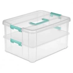 Convenient Home 15.5 qt. 2-Tier Layer Stack Carry Storage Box in Clear (8-Pack) by Sterilite 10 Convenient Home 15.5 qt. 2-Tier Layer Stack Carry Storage Box in Clear (8-Pack) by Sterilite -Cheap Sterilite Store clear sterilite storage bins 8 x 14228604 4f 1000