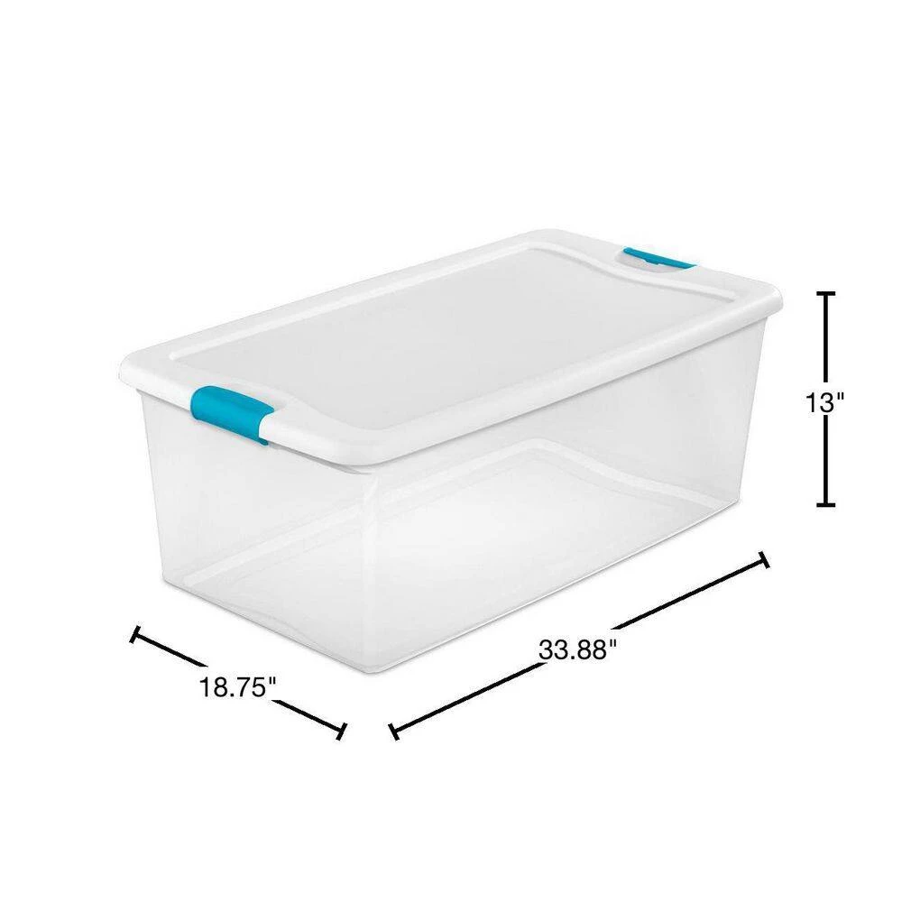 106 Qt. Clear Stackable Latching Storage Box Container, (8-Pack) by Sterilite 4 106 Qt. Clear Stackable Latching Storage Box Container, (8-Pack) by Sterilite - Image 2