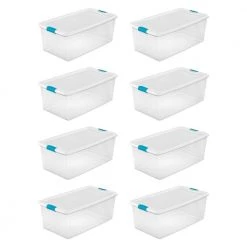 106 Qt. Clear Stackable Latching Storage Box Container, (8-Pack) by Sterilite