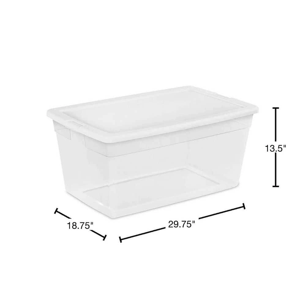 90-Quart Storage Box with Clear Base and White Lid (8 Pack) 16668004 by Sterilite 4 90-Quart Storage Box with Clear Base and White Lid (8 Pack) 16668004 by Sterilite - Image 2