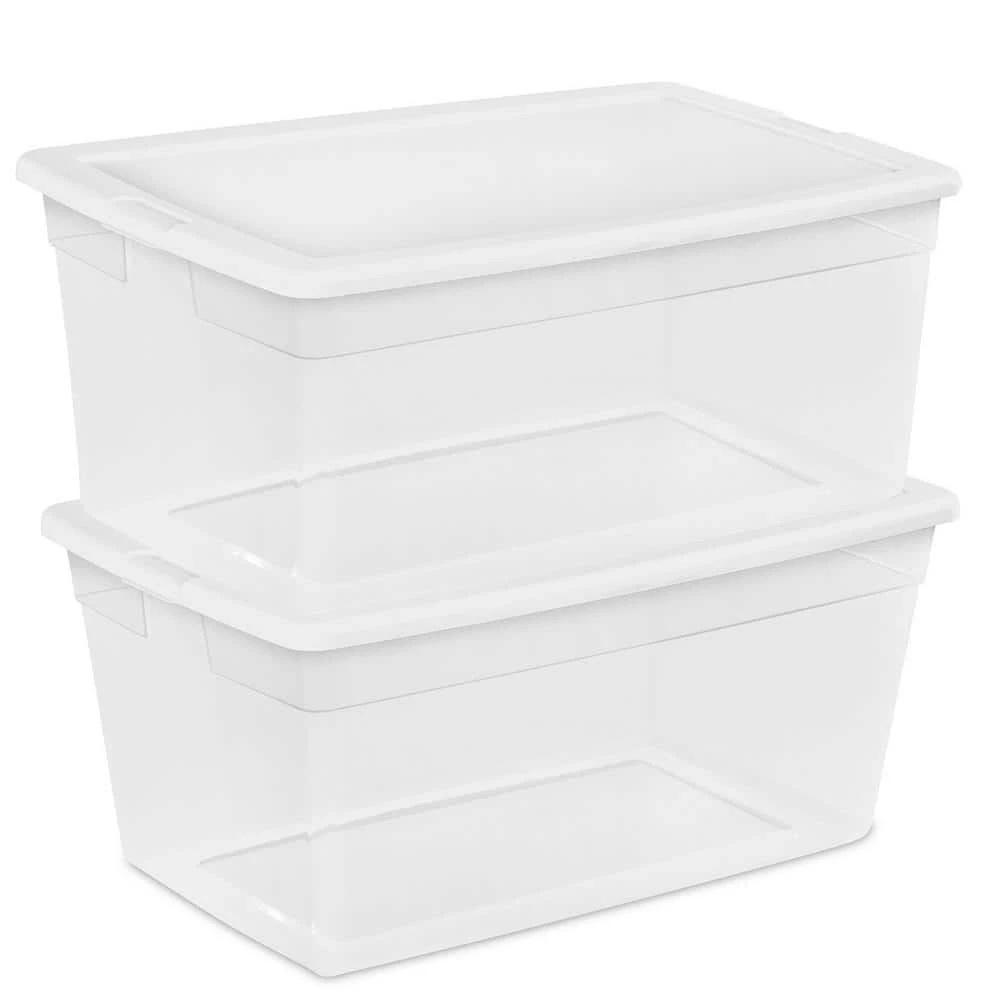 90-Quart Storage Box with Clear Base and White Lid (8 Pack) 16668004 by Sterilite 5 90-Quart Storage Box with Clear Base and White Lid (8 Pack) 16668004 by Sterilite - Image 3