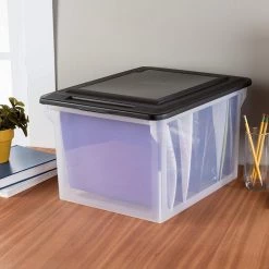 Versatile Clear Organizing Storage File Box with Lid (8-Pack) by Sterilite -Cheap Sterilite Store clear sterilite storage bins 8 x 18689004 4f 1000