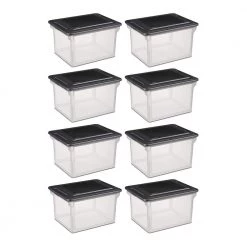 Versatile Clear Organizing Storage File Box with Lid (8-Pack) by Sterilite