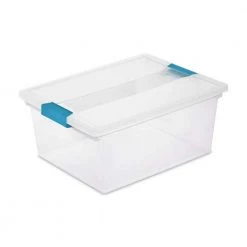 16 Qt. Deep Clip Storage Box Container (8-Pack) + Medium Clip Box (4-Pack) by Sterilite -Cheap Sterilite Store clear sterilite storage bins 8 x 19658604 4 x 19628604 c3 1000