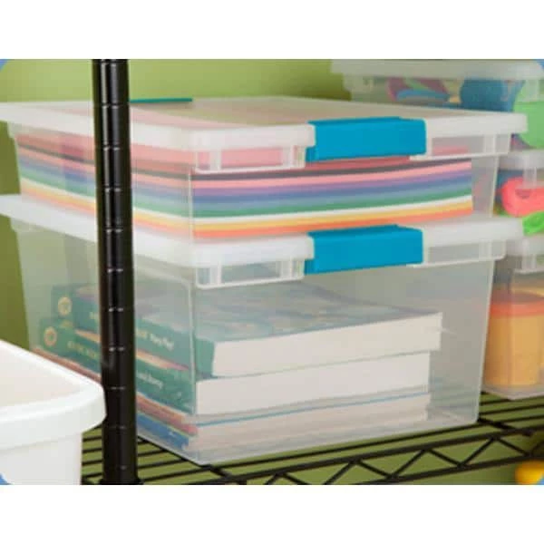 11.5 Qt. Deep File Clip Box Clear Storage Tote Tub Container with Lid, 8 Pack by Sterilite 7 11.5 Qt. Deep File Clip Box Clear Storage Tote Tub Container with Lid, 8 Pack by Sterilite - Image 5