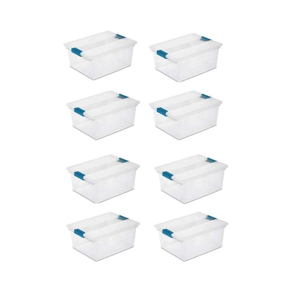 11.5 Qt. Deep File Clip Box Clear Storage Tote Tub Container with Lid, 8 Pack by Sterilite 3 11.5 Qt. Deep File Clip Box Clear Storage Tote Tub Container with Lid, 8 Pack by Sterilite