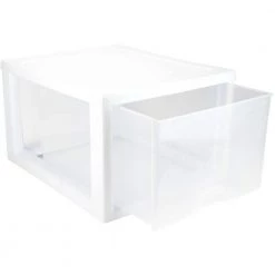 10.25 in. x 10.25 in. 27 Qt. 1-Drawer Single Modular Stacking Storage Drawer Container (20-Pack) by Sterilite -Cheap Sterilite Store clear sterilite storage drawers 20 x 23108004 4f 1000