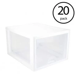 10.25 in. x 10.25 in. 27 Qt. 1-Drawer Single Modular Stacking Storage Drawer Container (20-Pack) by Sterilite