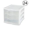 17918004 11 in. x 9.6 in. Compact Portable 3-Storage Drawer Organizer Cabinet (24-Pack) by Sterilite