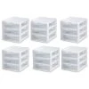 0.2 Gal. 3-Drawer 7.25 in. x 6.875 in. Small Compact Countertop Desktop-Storage Unit (6-Pack) by Sterilite -Cheap Sterilite Store clear sterilite storage drawers 6 x 20738006 64 1000