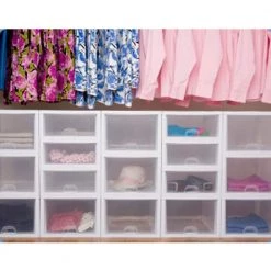 16 Qt. Single Box Modular Stacking Storage Drawer Container (18-Pack) by Sterilite -Cheap Sterilite Store clear white sterilite storage bins 18 x 23018006 76 1000