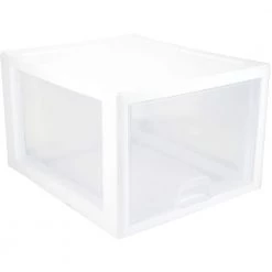 27-Qt. Single Box Modular Stacking Storage Container, Clear (8-Pack) by Sterilite -Cheap Sterilite Store clear white sterilite storage bins 8 x 23108004 c3 1000