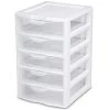 7.25 in. x 11.125 in. Small 5-Drawer Unit (4-Pack) with Storage Cabinet (4-Pack) by Sterilite 2 7.25 in. x 11.125 in. Small 5-Drawer Unit (4-Pack) with Storage Cabinet (4-Pack) by Sterilite -Cheap Sterilite Store clear white sterilite storage drawers 175540 64 1000