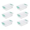 Small File Clip Box Clear Storage Containers with Lid (6 Pack) by Sterilite