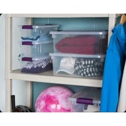 6 Qt. ClearView Latch Box Storage Bin Container (12-Pack) by Sterilite -Cheap Sterilite Store clear with blue sterilite storage bins 12 x 17511712 44 1000