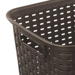 12736 Tall Wicker Weave Plastic Laundry Storage Basket, Brown (6 Pack) by Sterilite -Cheap Sterilite Store espresso sterilite laundry baskets 6 x 12736p06 1f 1000