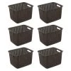 12736 Tall Wicker Weave Plastic Laundry Storage Basket, Brown (6 Pack) by Sterilite -Cheap Sterilite Store espresso sterilite laundry baskets 6 x 12736p06 64 1000