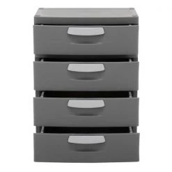 35.5 in. H x 26.625 in. W x 19.25 in. 4-Drawer Plastic Chest by Sterilite -Cheap Sterilite Store flat gray sterilite storage drawers 01743v01 77 1000