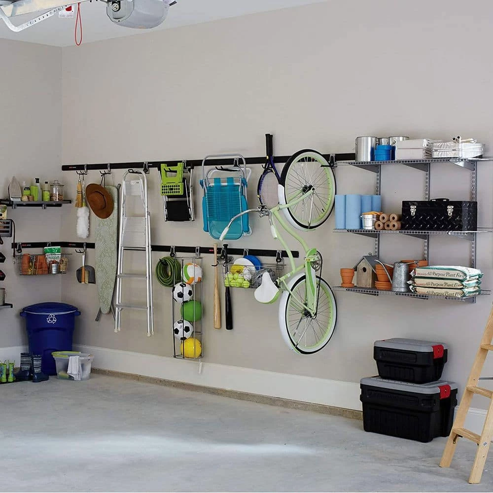 FastTrack Garage Storage Vertical Hanger Wall Hook Bike Rack (4 Pack) by Rubbermaid 4 FastTrack Garage Storage Vertical Hanger Wall Hook Bike Rack (4 Pack) by Rubbermaid - Image 2