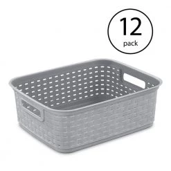 5.25 in. H x 12.25 in. W x 15 in. D Gray Plastic Cube Storage Bin by Sterilite