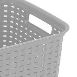 Tall Weave Plastic Laundry Hamper Storage Basket, Gray (12 Pack) by Sterilite -Cheap Sterilite Store gray sterilite laundry baskets 12 x 12736a06 4f 1000