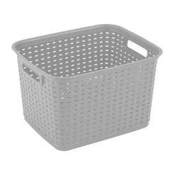 Tall Weave Plastic Laundry Hamper Storage Basket, Gray (12 Pack) by Sterilite -Cheap Sterilite Store gray sterilite laundry baskets 12 x 12736a06 c3 1000