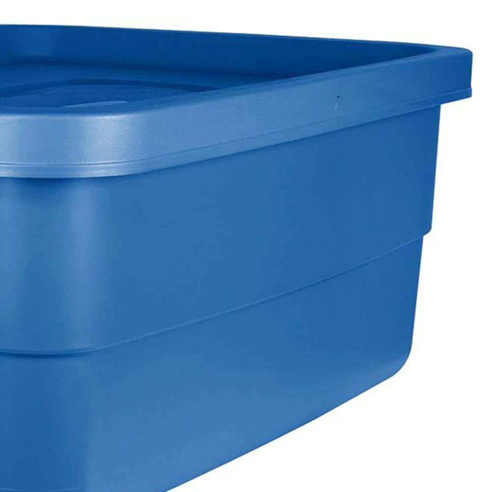 Roughneck 10-Gal. Storage Tote Container in Heritage Blue (6-Pack) by Rubbermaid 6 Roughneck 10-Gal. Storage Tote Container in Heritage Blue (6-Pack) by Rubbermaid - Image 4