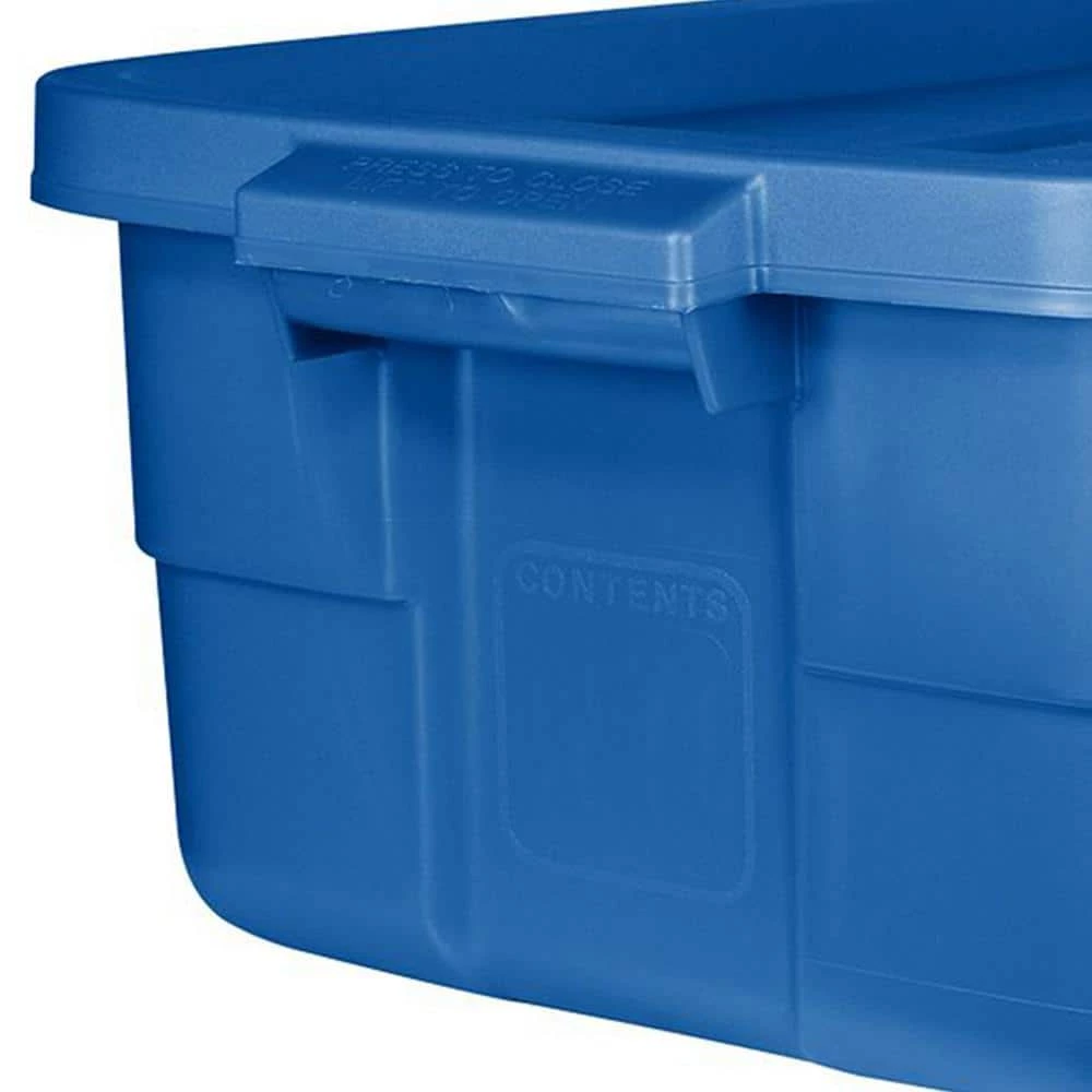 Roughneck 10-Gal. Storage Tote Container in Heritage Blue (6-Pack) by Rubbermaid 5 Roughneck 10-Gal. Storage Tote Container in Heritage Blue (6-Pack) by Rubbermaid - Image 3