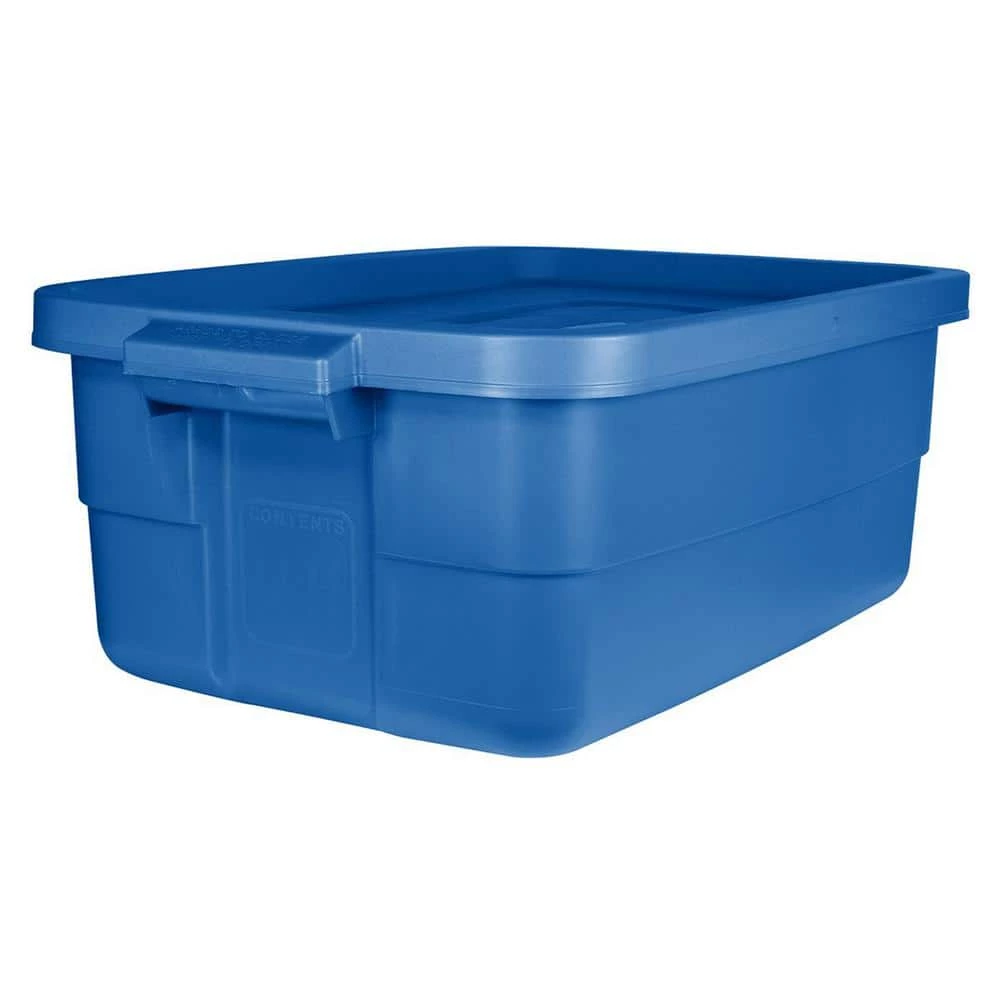 Roughneck 10-Gal. Storage Tote Container in Heritage Blue (6-Pack) by Rubbermaid 4 Roughneck 10-Gal. Storage Tote Container in Heritage Blue (6-Pack) by Rubbermaid - Image 2