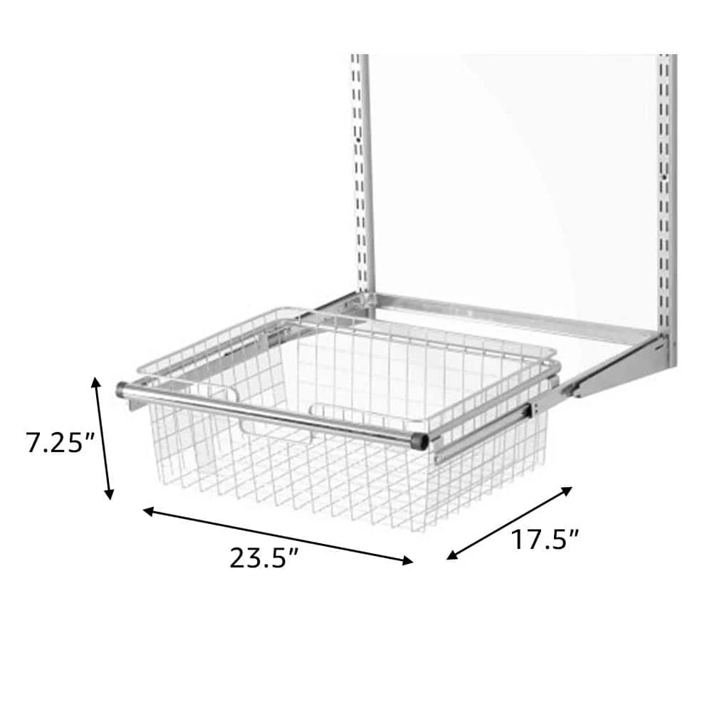 7.25 in. H x 23.5 in. W Silver Alloy 1-Drawer Close Mesh Wire Basket by Rubbermaid 4 7.25 in. H x 23.5 in. W Silver Alloy 1-Drawer Close Mesh Wire Basket by Rubbermaid - Image 2