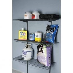 Tough Stuff 40 in. Hang Track Rail in Gray by Rubbermaid -Cheap Sterilite Store silver rubbermaid garage storage hooks fg3q7000gray e1 1000