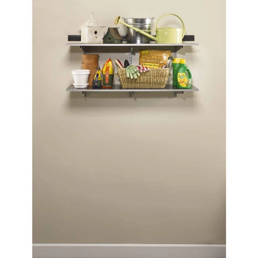 FastTrack 16 in. x 48 in. Composite Garage Wall Shelving in Silver by Rubbermaid 7 FastTrack 16 in. x 48 in. Composite Garage Wall Shelving in Silver by Rubbermaid - Image 5
