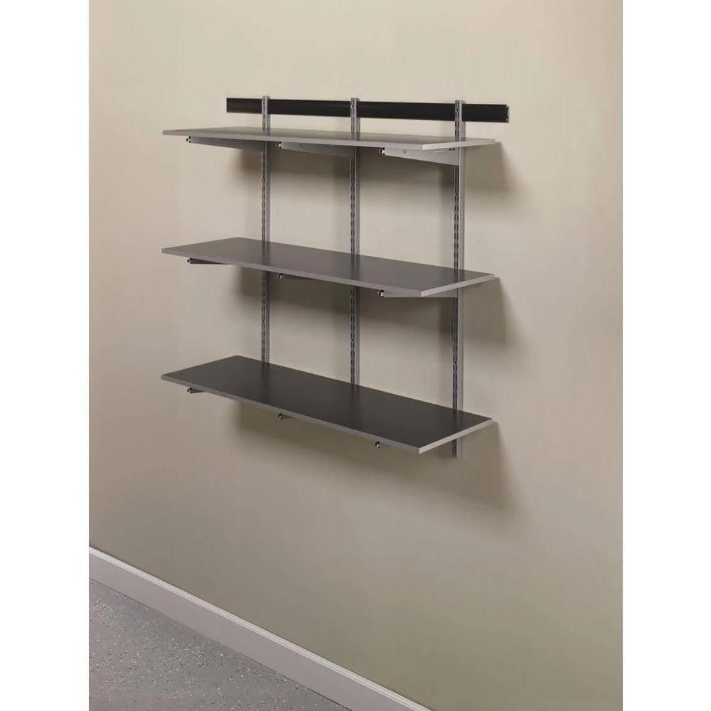 FastTrack 16 in. x 48 in. Composite Garage Wall Shelving in Silver by Rubbermaid 5 FastTrack 16 in. x 48 in. Composite Garage Wall Shelving in Silver by Rubbermaid - Image 3