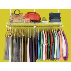 Configurations 1.875 in. D x 12.375 in. W x 26.937 in. H Add-On Hanging Metal Closet System Kit in Titanium by Rubbermaid
