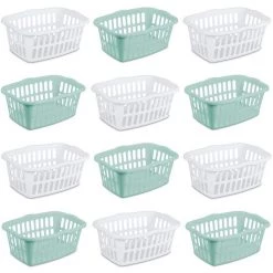 1.5 Bushel Rectangular Plastic Laundry Basket Bins, Assorted 12 Pack by Sterilite