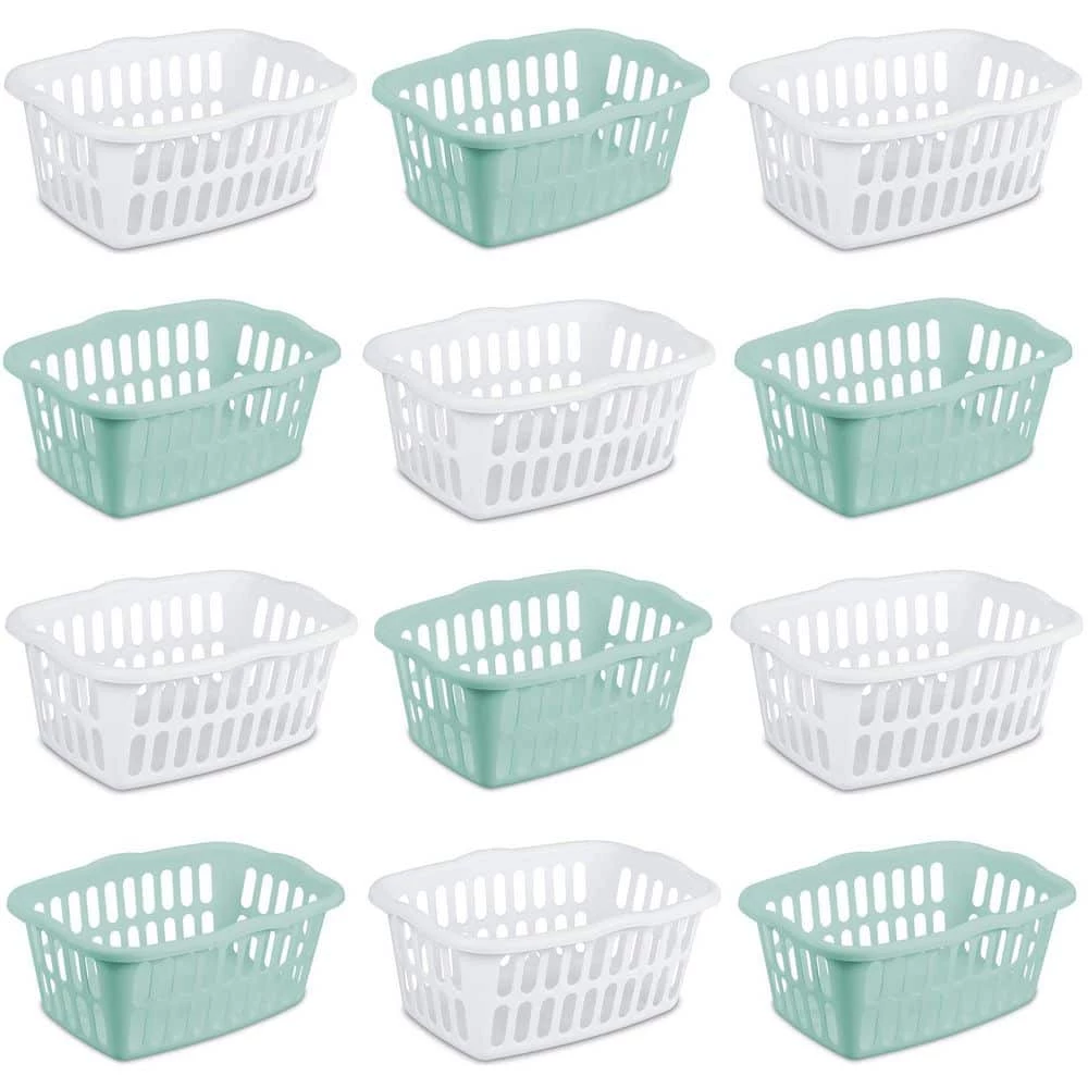 1.5 Bushel Rectangular Plastic Laundry Basket Bins, Assorted 12 Pack by Sterilite 3 1.5 Bushel Rectangular Plastic Laundry Basket Bins, Assorted 12 Pack by Sterilite
