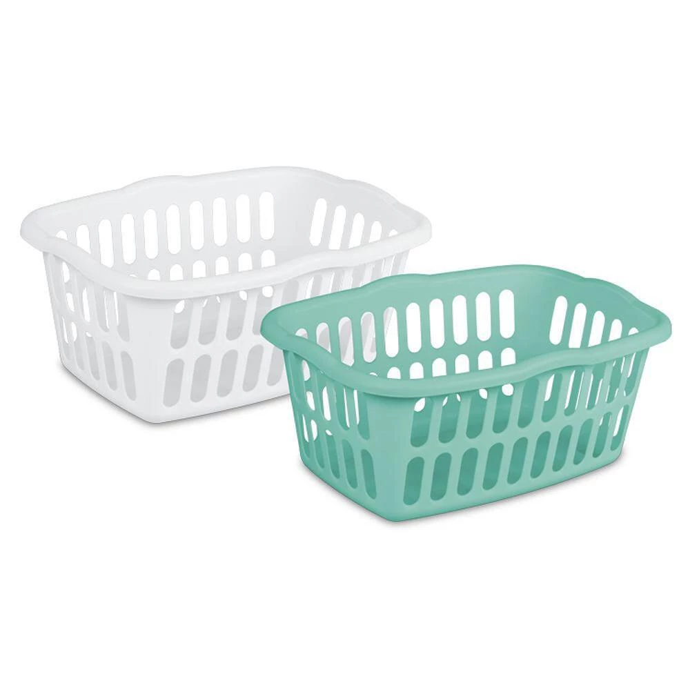 1.5 Bushel Rectangular Plastic Laundry Basket Bins, Assorted 12 Pack by Sterilite 4 1.5 Bushel Rectangular Plastic Laundry Basket Bins, Assorted 12 Pack by Sterilite - Image 2
