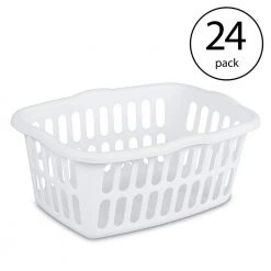 1.5 Bushel Plastic Clothes Laundry Basket Bin, Assorted (24-Pack) by Sterilite