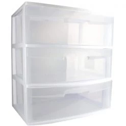 15.25 in. W x 25.625 in. H Home 3-Drawer Wide Storage Cart Container with Casters (6-Pack) by Sterilite -Cheap Sterilite Store white and clear sterilite storage drawers 6 x 29308001 4f 1000