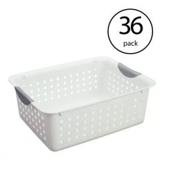 5 in. H x 10.75 in. W x 13.5 in. D White Plastic Cube Storage Bin 36-Pack by Sterilite